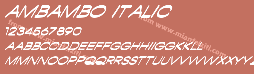 Ambambo Italic字体预览