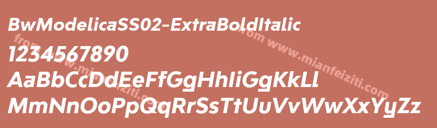 BwModelicaSS02-ExtraBoldItalic字体预览