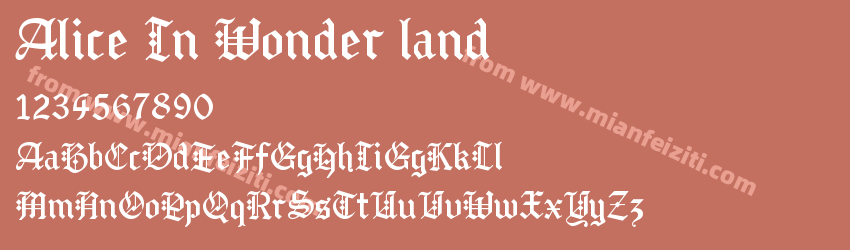 Alice In Wonder land字体预览