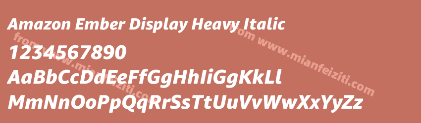 Amazon Ember Display Heavy Italic字体预览
