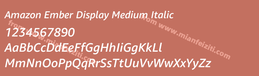 Amazon Ember Display Medium Italic字体预览