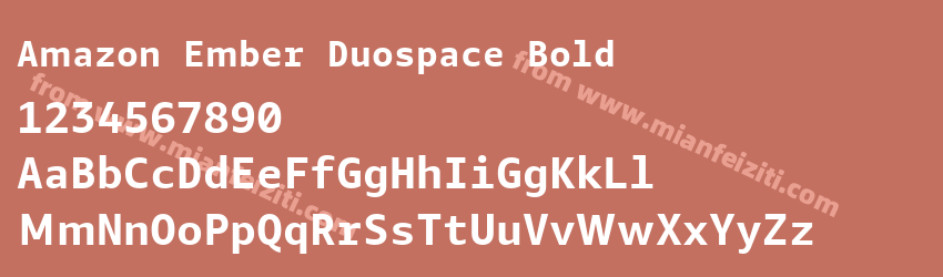 Amazon Ember Duospace Bold字体预览