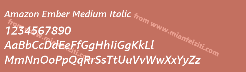 Amazon Ember Medium Italic字体预览