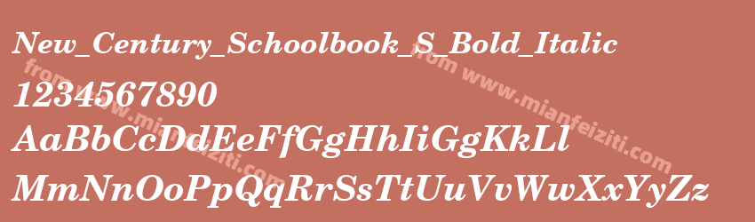 New_Century_Schoolbook_S_Bold_Italic字体预览