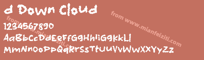 d Down Cloud字体预览