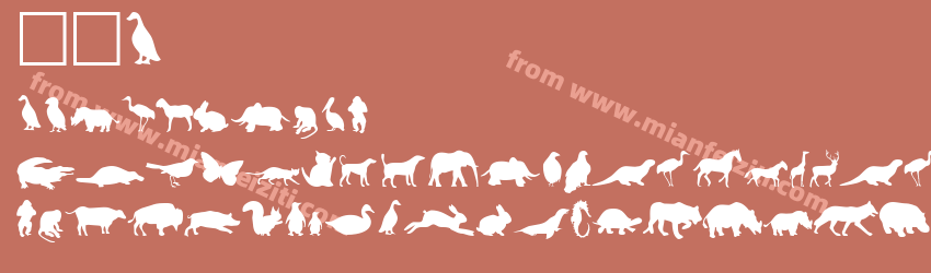 动物1字体预览