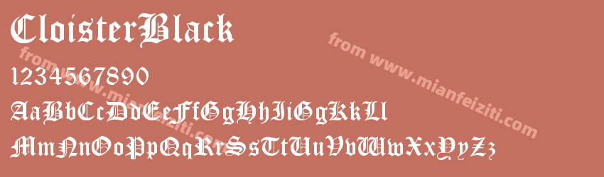 CloisterBlack字体预览