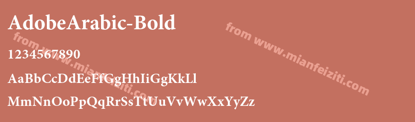 AdobeArabic-Bold字体预览