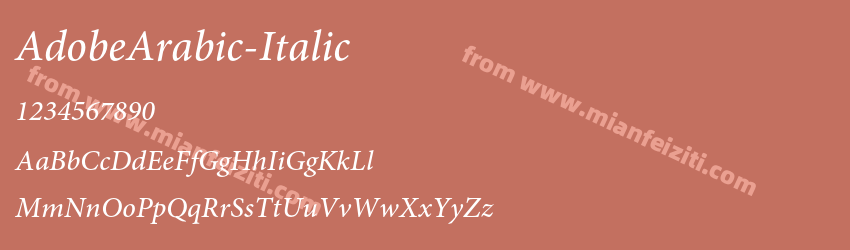 AdobeArabic-Italic字体预览