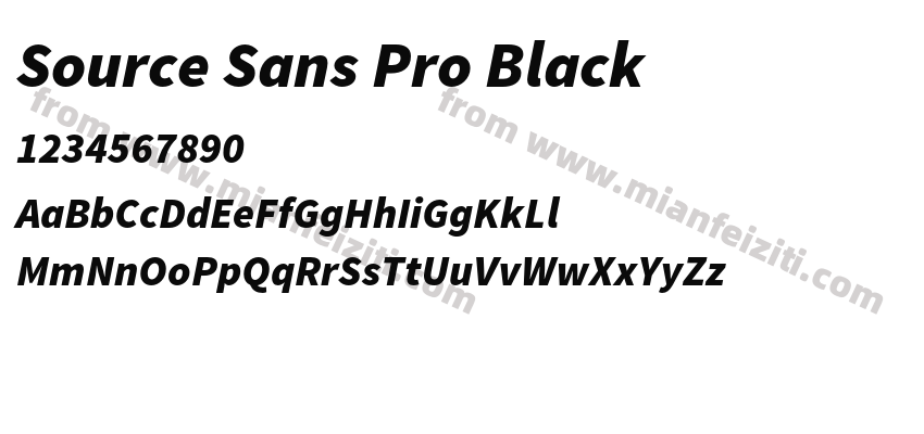 Source Sans Pro Black字体预览
