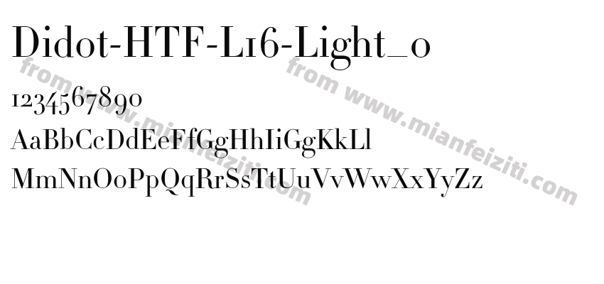 Didot-HTF-L16-Light_0字体预览