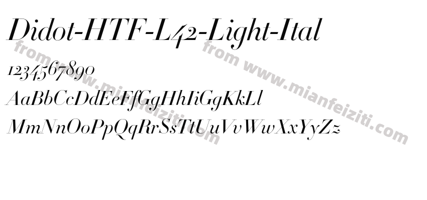 Didot-HTF-L42-Light-Ital字体预览