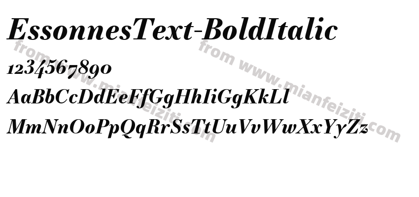 EssonnesText-BoldItalic字体预览