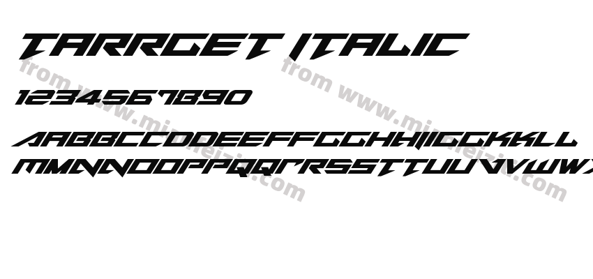 Tarrget Italic字体预览