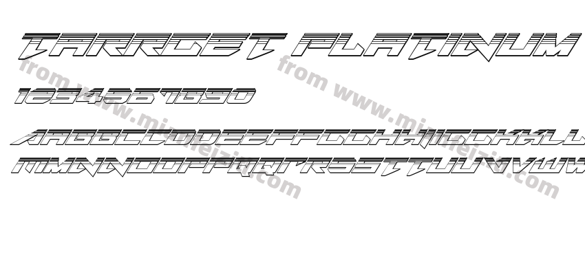 Tarrget Platinum Italic字体预览