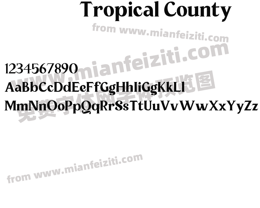 Tropical County字体预览