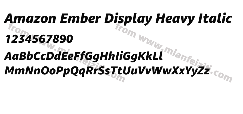Amazon Ember Display Heavy Italic字体预览