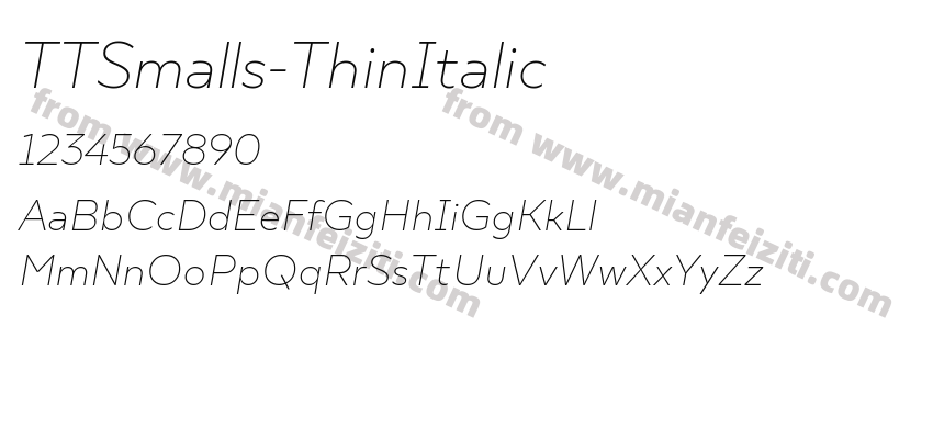 TTSmalls-ThinItalic字体预览
