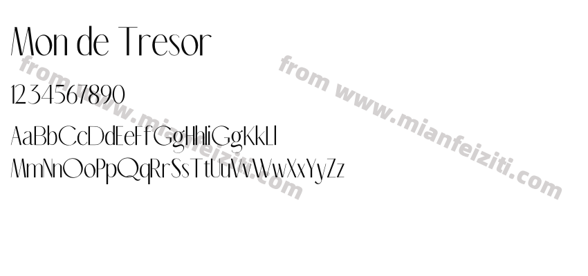Mon de Tresor字体预览