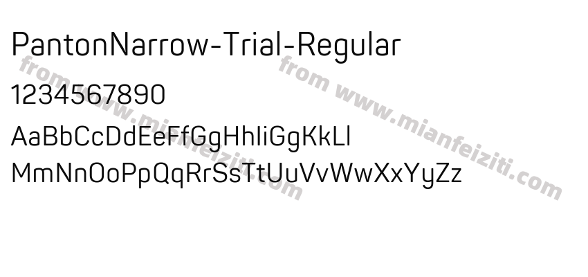 PantonNarrow-Trial-Regular字体预览