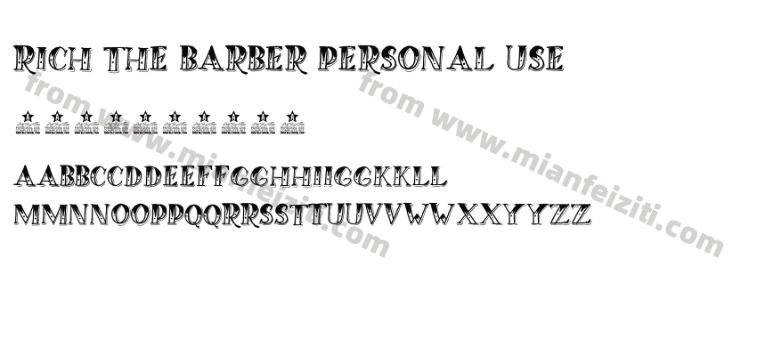 RICH THE BARBER PERSONAL USE字体预览