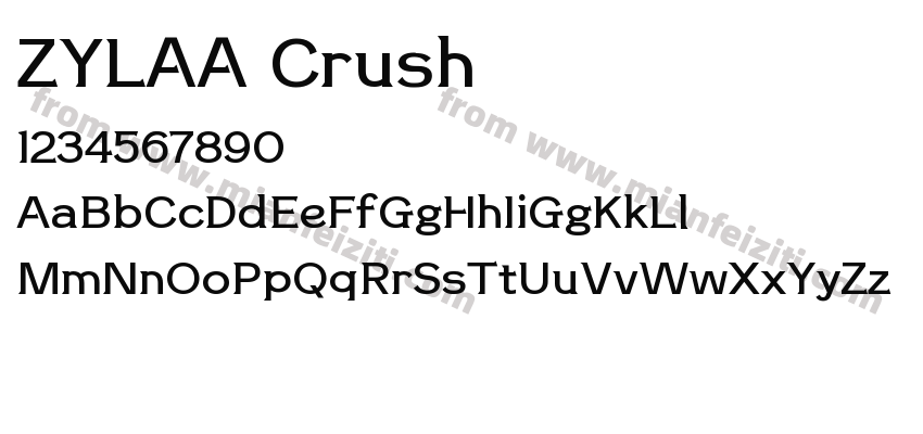 ZYLAA Crush字体预览