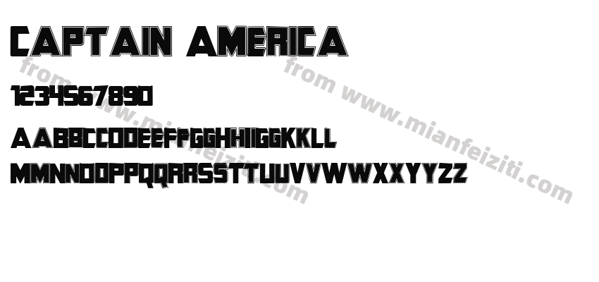 Captain America字体预览